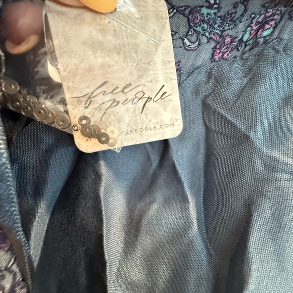 Free People Forever Time Backless Blue Floral Maxi Dress NWT - Picture 11 of 12